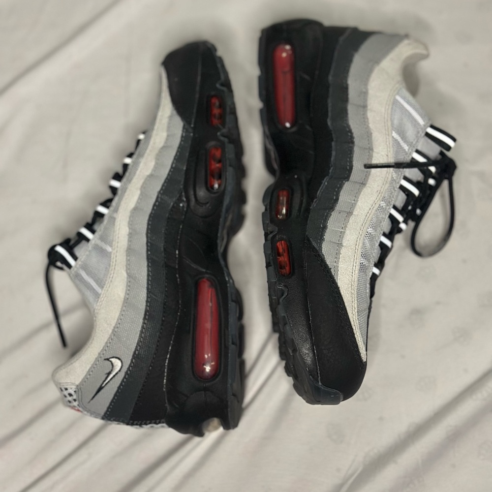 Nike Air Max 95 Black and Gray with Red Accents